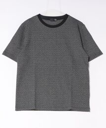 TAKA-Q | *ストレッチ ブリスター 杢ジャガード 綿混 クルーネック 半袖 Tシャツ メンズ(Tシャツ/カットソー)