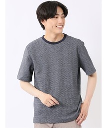 TAKA-Q（タカキュー）の「ストレッチ ブリスター 杢ジャガード 綿混 クルーネック 半袖 Tシャツ メンズ（Tシャツ/カットソー）」