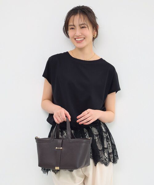Green　Parks（グリーンパークス）の「レースドッキングフレンチプルオーバー（Tシャツ/カットソー・レディース・グレー/ホワイト/ブラック・FREE）」の13枚目の写真