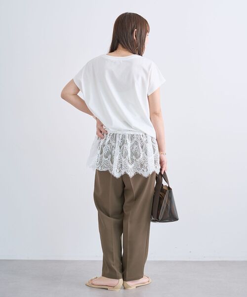 Green　Parks（グリーンパークス）の「レースドッキングフレンチプルオーバー（Tシャツ/カットソー・レディース・グレー/ホワイト/ブラック・FREE）」の22枚目の写真