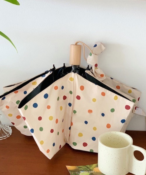 Made in I（メイドインアイ）の「Retro colorful dot folding umbrella（折りたたみ傘・レディース・レインボー・FREE）」の9枚目の写真