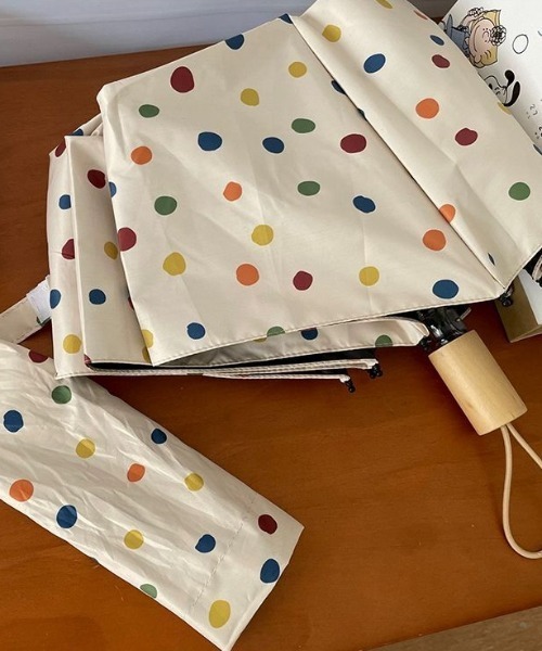Made in I（メイドインアイ）の「Retro colorful dot folding umbrella（折りたたみ傘・レディース・レインボー・FREE）」の12枚目の写真