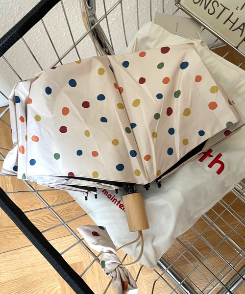 Made in I（メイドインアイ）の「Retro colorful dot folding umbrella（折りたたみ傘・レディース・レインボー・FREE）」の10枚目の写真