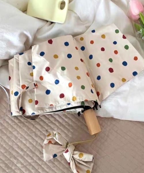 Made in I（メイドインアイ）の「Retro colorful dot folding umbrella（折りたたみ傘・レディース・レインボー・FREE）」の8枚目の写真