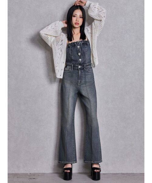 GYDA（ジェイダ）の「2WAYメッシュブリーチニットトップス（ニット/セーター・レディース・ブラック/オフホワイト/ネイビー・FREE）」の17枚目の写真