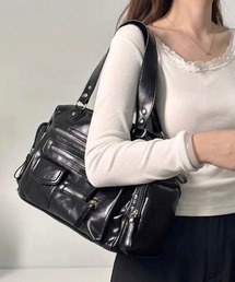 ジップポケット付き2WAYショルダーバッグ