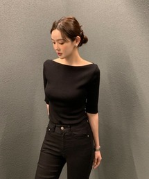 ボートネックセータートップス
