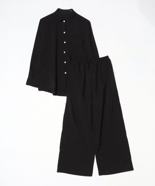 gossip!ロサンゼルス(ゴシップロサンゼルス)の「YUGA ドロップショルダーシャツとロングパンツの上下セットアップ(その他パンツ・レディース・ブラック/ネイビー/ホワイト/グレー/カーキ・FREE)」の18枚目の写真