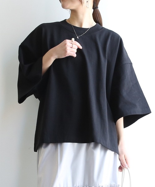 and it_(アンドイット)の「ビッグTシャツ(Tシャツ/カットソー・レディース・アイボリー/ブラック/チャコール・M)」の2枚目の写真