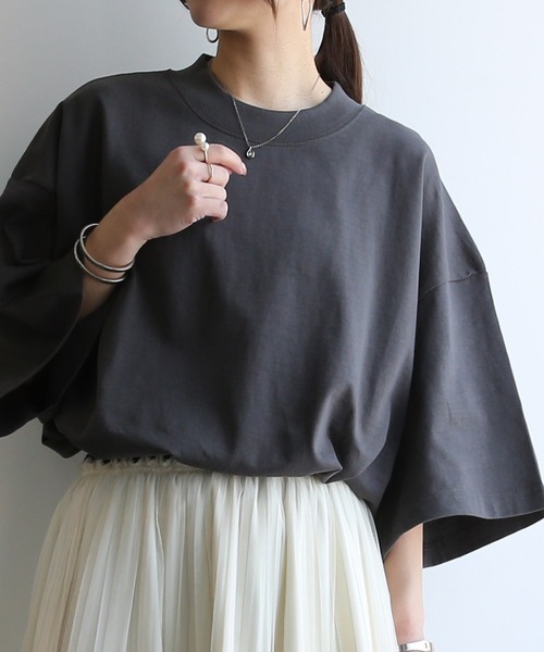 and it_(アンドイット)の「ビッグTシャツ(Tシャツ/カットソー・レディース・アイボリー/ブラック/チャコール・M)」の22枚目の写真