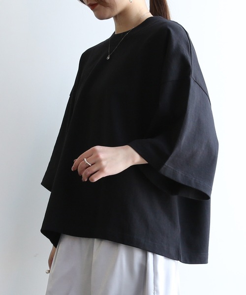 and it_(アンドイット)の「ビッグTシャツ(Tシャツ/カットソー・レディース・アイボリー/ブラック/チャコール・M)」の19枚目の写真