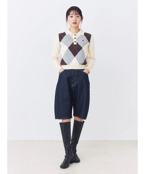 TONAL(トーナル)の「【SOMETHING】CURVE JORTS(デニムパンツ・レディース・インディゴブルー・SMALL/MEDIUM)」の3枚目の写真