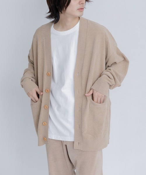 nestwell(ネストウェル)の「TEAK / オーバーサイズVカーディガン(カーディガン/ボレロ・メンズ・ブラック/キャメル・2/3)」の2枚目の写真