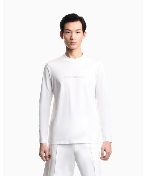 EMPORIO ARMANI(エンポリオアルマーニ)の「<ZOZO限定>【エンポリオ アルマーニ】スリムフィットトップス ピマジャージー プリントロゴ(Tシャツ/カットソー・メンズ・ブラック/ホワイト・XX-LARGE/X-SMALL/X-LARGE/SMALL/MEDIUM/LARGE)」の8枚目の写真