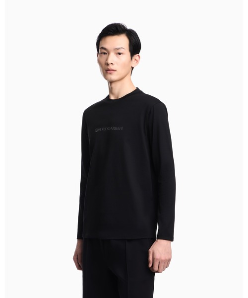 EMPORIO ARMANI(エンポリオアルマーニ)の「<ZOZO限定>【エンポリオ アルマーニ】スリムフィットトップス ピマジャージー プリントロゴ(Tシャツ/カットソー・メンズ・ブラック/ホワイト・XX-LARGE/X-SMALL/X-LARGE/SMALL/MEDIUM/LARGE)」の3枚目の写真