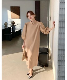 PUFF TULLE SLEEVE DRESS