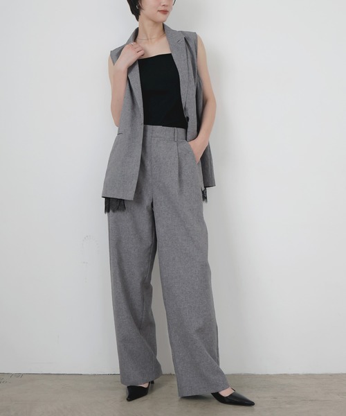 LIAN(リアン)の「【セットアップ対応】タックストレートスラックス(その他パンツ・レディース・ブラウン/チャコールグレー・FREE)」の19枚目の写真