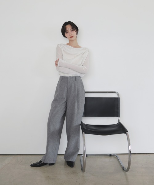 LIAN(リアン)の「【セットアップ対応】タックストレートスラックス(その他パンツ・レディース・ブラウン/チャコールグレー・FREE)」の8枚目の写真
