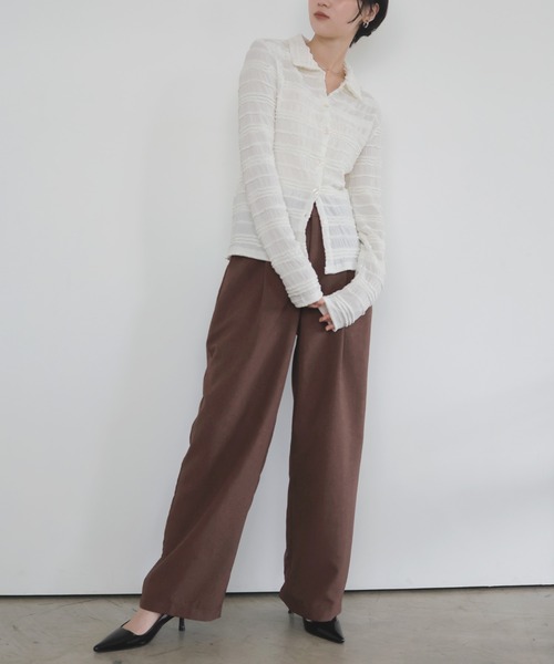 LIAN(リアン)の「【セットアップ対応】タックストレートスラックス(その他パンツ・レディース・ブラウン/チャコールグレー・FREE)」の13枚目の写真