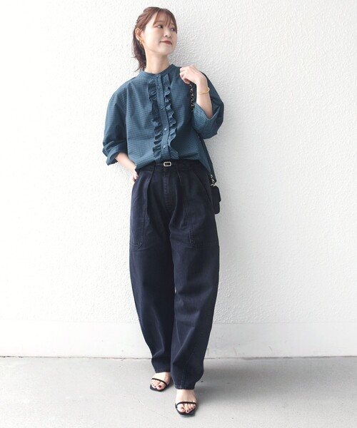 SHIPS（シップス）の「【WEB限定】〈手洗い可能〉チェック フリル ロングスリーブ シャツ（グリーン）（シャツ/ブラウス・レディース・グリーン・ONE SIZE）」の15枚目の写真