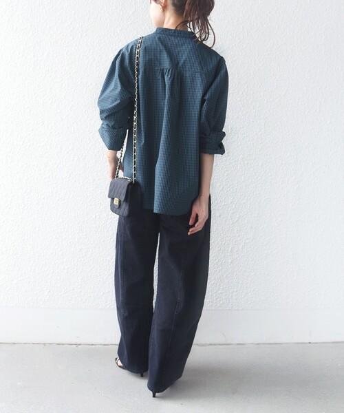 SHIPS（シップス）の「【WEB限定】〈手洗い可能〉チェック フリル ロングスリーブ シャツ（グリーン）（シャツ/ブラウス・レディース・グリーン・ONE SIZE）」の17枚目の写真