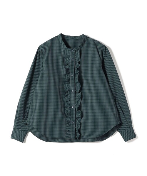 SHIPS（シップス）の「【WEB限定】〈手洗い可能〉チェック フリル ロングスリーブ シャツ（グリーン）（シャツ/ブラウス・レディース・グリーン・ONE SIZE）」の9枚目の写真