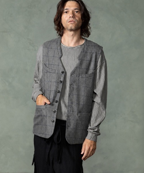 EGO TRIPPING(エゴトリッピング)の「mlt5775-GRAIN TEE ロングスリーブTシャツ(666751)(Tシャツ/カットソー・メンズ・グレー/ベージュ/ブラック・46/48)」の21枚目の写真