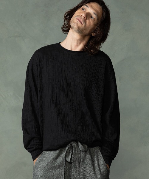 EGO TRIPPING(エゴトリッピング)の「mlt5775-GRAIN TEE ロングスリーブTシャツ(666751)(Tシャツ/カットソー・メンズ・グレー/ベージュ/ブラック・46/48)」の15枚目の写真