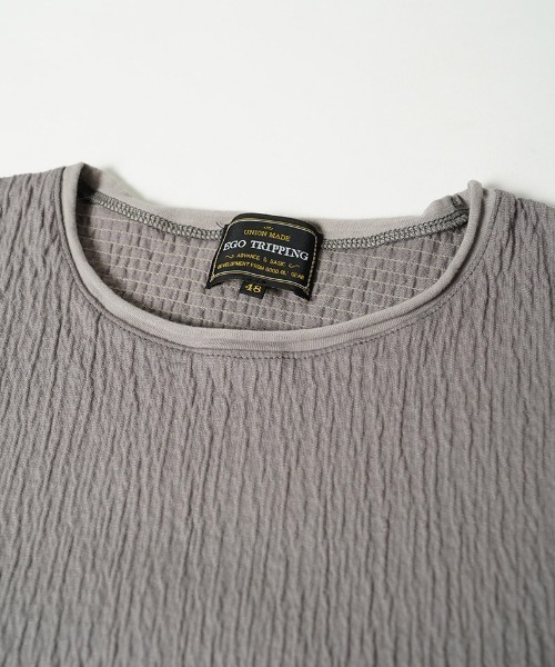 EGO TRIPPING(エゴトリッピング)の「mlt5775-GRAIN TEE ロングスリーブTシャツ(666751)(Tシャツ/カットソー・メンズ・グレー/ベージュ/ブラック・46/48)」の8枚目の写真