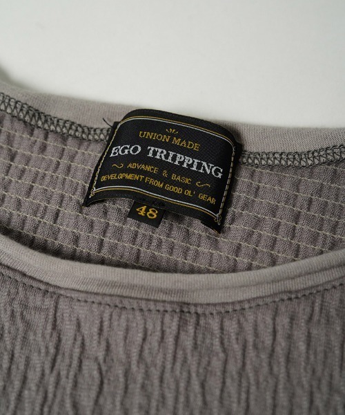 EGO TRIPPING(エゴトリッピング)の「mlt5775-GRAIN TEE ロングスリーブTシャツ(666751)(Tシャツ/カットソー・メンズ・グレー/ベージュ/ブラック・46/48)」の9枚目の写真