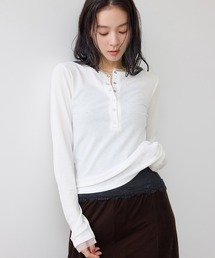 VIS | シアーヘンリーロングスリーブTシャツ(Tシャツ/カットソー)