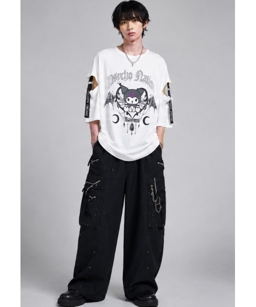 Sakka（サッカ）の「SANRIO クロミ × PSYCHO NATION コラボTEE（Tシャツ/カットソー・メンズ・ホワイト/ブラック・LARGE/MEDIUM）」の10枚目の写真