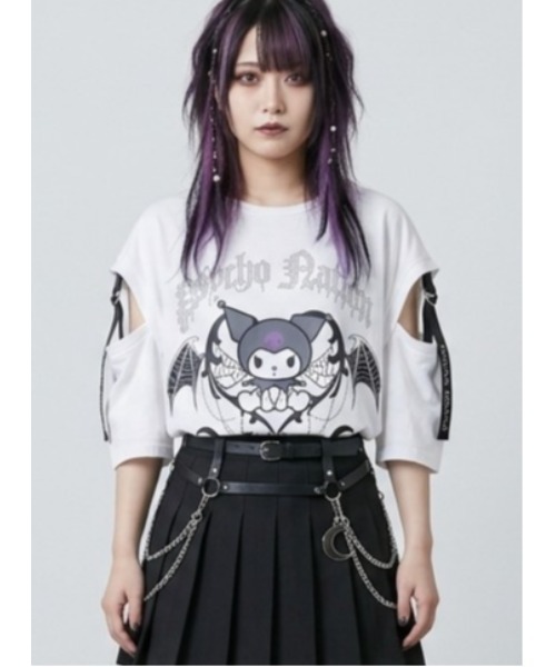 Sakka（サッカ）の「SANRIO クロミ × PSYCHO NATION コラボTEE（Tシャツ/カットソー・メンズ・ホワイト/ブラック・LARGE/MEDIUM）」の12枚目の写真