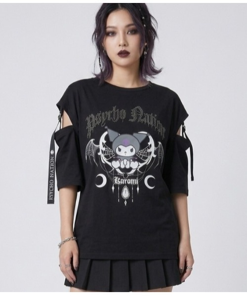 Sakka（サッカ）の「SANRIO クロミ × PSYCHO NATION コラボTEE（Tシャツ/カットソー・メンズ・ホワイト/ブラック・LARGE/MEDIUM）」の7枚目の写真