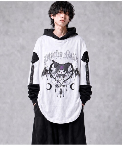 Sakka（サッカ）の「SANRIO クロミ × PSYCHO NATION コラボTEE（Tシャツ/カットソー・メンズ・ホワイト/ブラック・LARGE/MEDIUM）」の3枚目の写真
