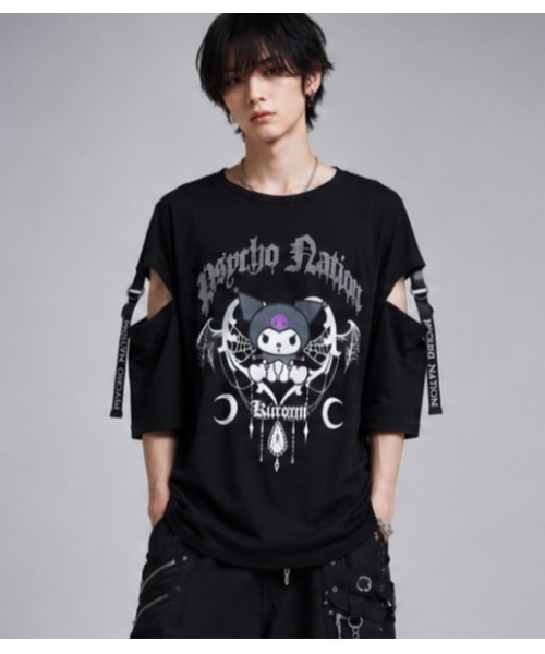 Sakka（サッカ）の「SANRIO クロミ × PSYCHO NATION コラボTEE（Tシャツ/カットソー・メンズ・ホワイト/ブラック・LARGE/MEDIUM）」の6枚目の写真