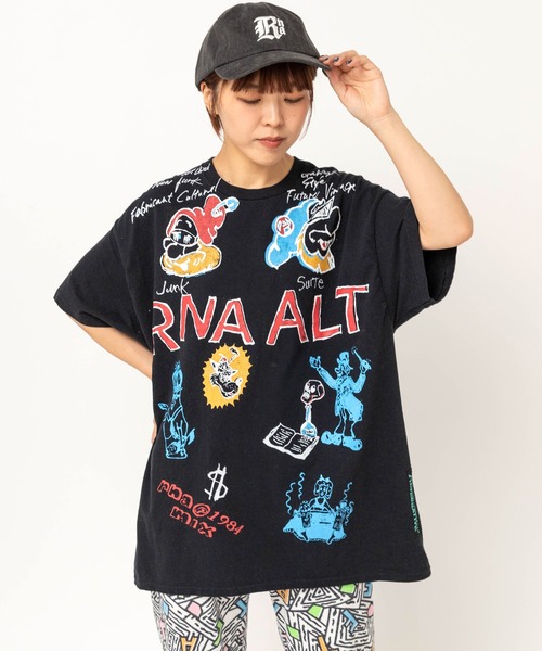 RNA(アールエヌエー)の「M2705 ジャンクキャラプリントTEE(Tシャツ/カットソー・レディース・アッシュグレー/ミント/ブラック・MEDIUM)」の4枚目の写真