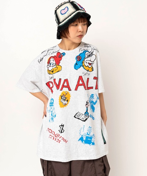RNA(アールエヌエー)の「M2705 ジャンクキャラプリントTEE(Tシャツ/カットソー・レディース・アッシュグレー/ミント/ブラック・MEDIUM)」の7枚目の写真