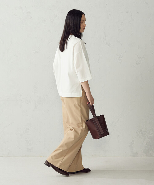 COMME CA ISM(コムサイズム)の「【接触冷感】7分袖 カットソー(Tシャツ/カットソー・レディース・ホワイト/ネイビー/ブラック/モカ・LARGE/MEDIUM)」の7枚目の写真