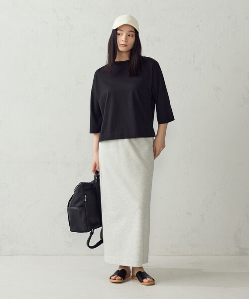 COMME CA ISM(コムサイズム)の「【接触冷感】7分袖 カットソー(Tシャツ/カットソー・レディース・ホワイト/ネイビー/ブラック/モカ・LARGE/MEDIUM)」の14枚目の写真