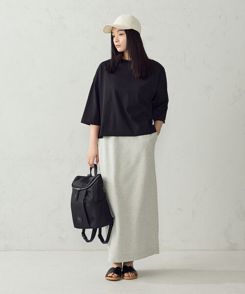 COMME CA ISM(コムサイズム)の「【接触冷感】7分袖 カットソー(Tシャツ/カットソー・レディース・ホワイト/ネイビー/ブラック/モカ・LARGE/MEDIUM)」の15枚目の写真