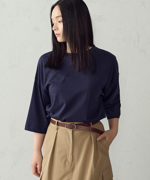 COMME CA ISM(コムサイズム)の「【接触冷感】7分袖 カットソー(Tシャツ/カットソー・レディース・ホワイト/ネイビー/ブラック/モカ・LARGE/MEDIUM)」の22枚目の写真