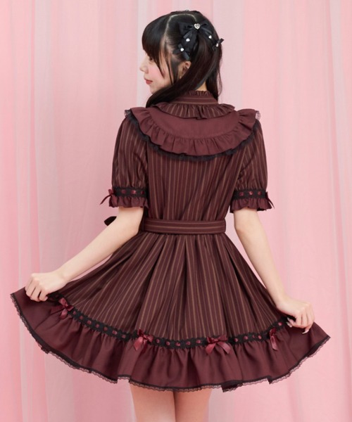 Secret Honey（シークレットハニー）の「ベルト付ヨーク切替ワンピース（ワンピース・レディース・ブラック/ワインレッド・MEDIUM）」の5枚目の写真