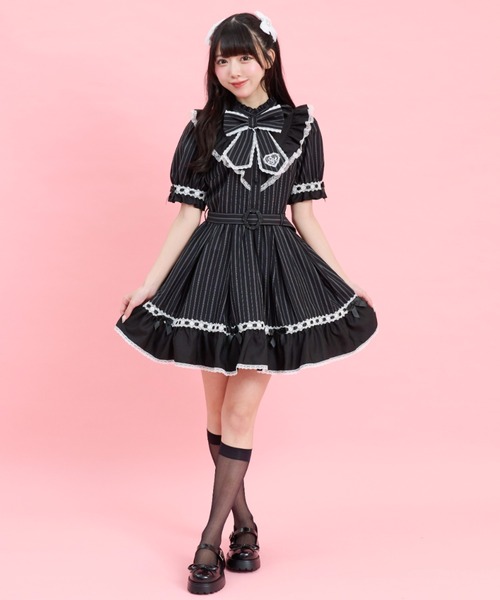 Secret Honey（シークレットハニー）の「ベルト付ヨーク切替ワンピース（ワンピース・レディース・ブラック/ワインレッド・MEDIUM）」の7枚目の写真