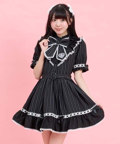 Secret Honey（シークレットハニー）の「ベルト付ヨーク切替ワンピース（ワンピース・レディース・ブラック/ワインレッド・MEDIUM）」の8枚目の写真