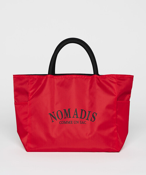 NOMADIS(ノマディス)の「NOMADIS/ノマディス SAC2 W/16 サック2ワイド カレッジロゴ ナイロントートバッグ(ショルダーバッグ・レディース・ブラック/レッド・ONE SIZE)」の4枚目の写真
