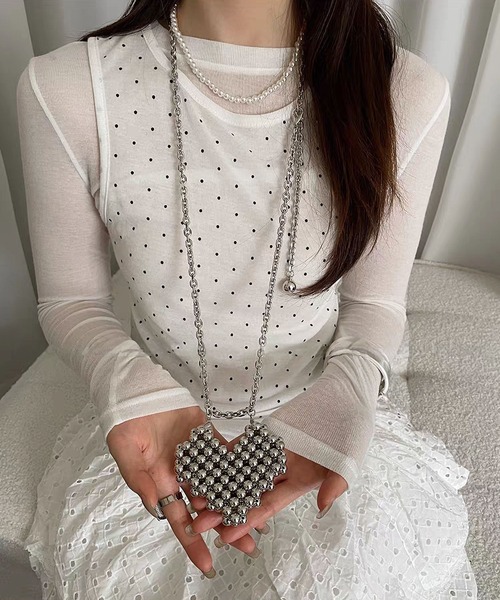 LA VORAGINE（ラ ヴォラジネ）の「ビーズハートモチーフ　チェーンベルト　2WAYネックレス（ベルト・レディース・Silver・FREE）」の20枚目の写真