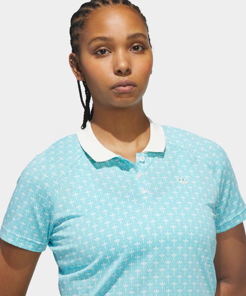 adidas(アディダス)の「オリジナルス オールオーバー トレフォイル ポロシャツ【adidas Golf/アディダスゴルフ】(ポロシャツ・レディース・アクア・XX-LARGE/LARGE/MEDIUM/SMALL/X-LARGE/X-SMALL)」の3枚目の写真