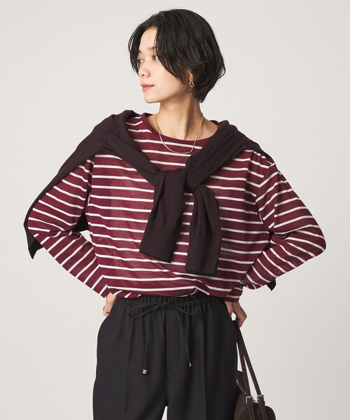 green label relaxing(グリーンレーベルリラクシング)の「シアー ロングスリーブ プルオーバー カットソー(Tシャツ/カットソー・レディース・ブラック/その他1/その他2/その他3・FREE)」の4枚目の写真