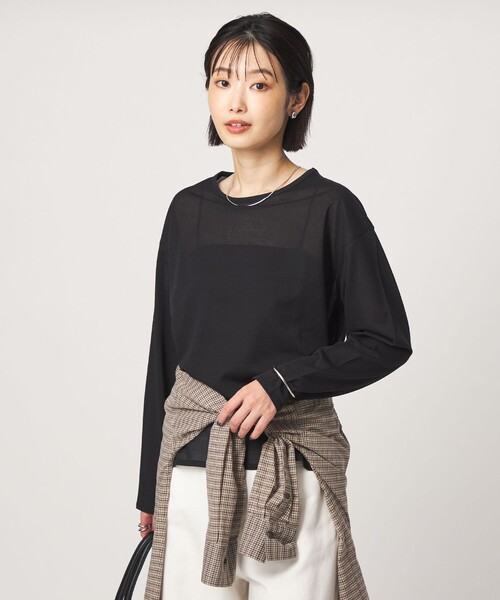 green label relaxing(グリーンレーベルリラクシング)の「シアー ロングスリーブ プルオーバー カットソー(Tシャツ/カットソー・レディース・ブラック/その他1/その他2/その他3・FREE)」の5枚目の写真